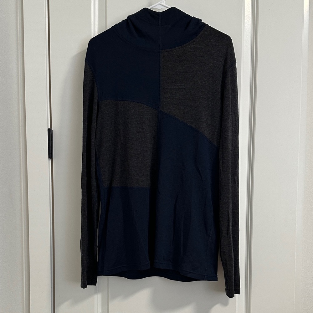 Smartwool Navy Long Sleeve with Colorful Stripes